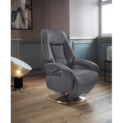 TV-Sessel SIT & MORE "Enjoy", grau (anthrazit), B:74cm H:111cm T:77cm, NaturLEDER (echtes Rindsleder), Luxus-Microfaser (100% Polyester), Luxus-Kunstleder, Sessel, in Größe M, wahlweise mit Motor und Aufstehhilfe Image
