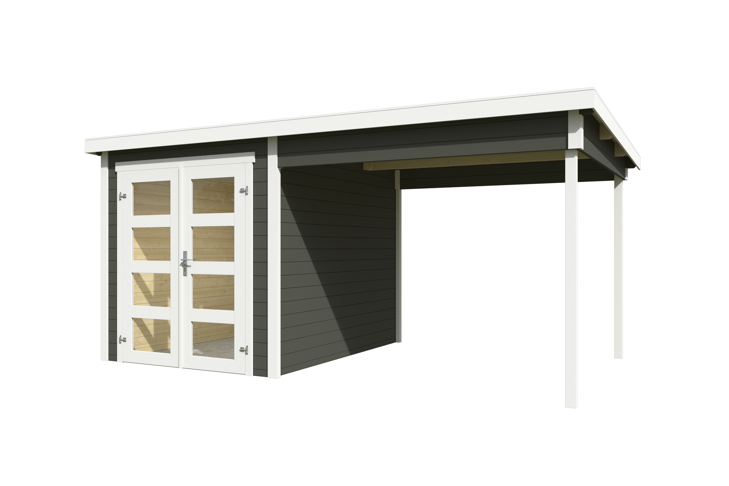 Gartenhaus-Anbaudach NORDIC HOLZ "ZAMBEZI ANBAU 250x", beige (natur), B:250cm H:210,9cm T:250cm, Holz, Gartenhaus-Anbaudächer, Flachdach