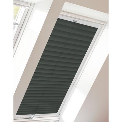 Dachfensterplissee SUNLINES "StartUp Style Crush", grau (anthrazit, weiß), B:141,7cm H:61,3cm, Obermaterial: 100% Polyester, Plissees, mit Führungsschienen Image