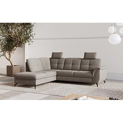 Ecksofa SIT & MORE "Zora L-Form", braun (schlamm), B:244cm H:92cm T:212cm, 100% Polyester, Sofas, wahlweise mit Bettfunktion und Bettkasten Image