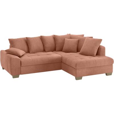 Ecksofa MR. COUCH "Nikita II, L-Form", orange, B:243cm H:88cm T:190cm, Novaclean Avanti (100% Polyester), Sofas, Wahlweise mit Bettfunktion, Bettkasten & RGB-LED-Beleuchtung Image
