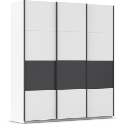 Schwebetürenschrank RAUCH "Schwebetürenschrank Kleiderschrank Schrank Garderobe CORTONA", weiß (alpinweiß, graumetallic), B:203cm H:229cm T:62cm, Holzwerkstoff, Schränke, inkl. Inneneinteilung, 2 Stoffboxen und zusätzlichen Einlegeböden Image
