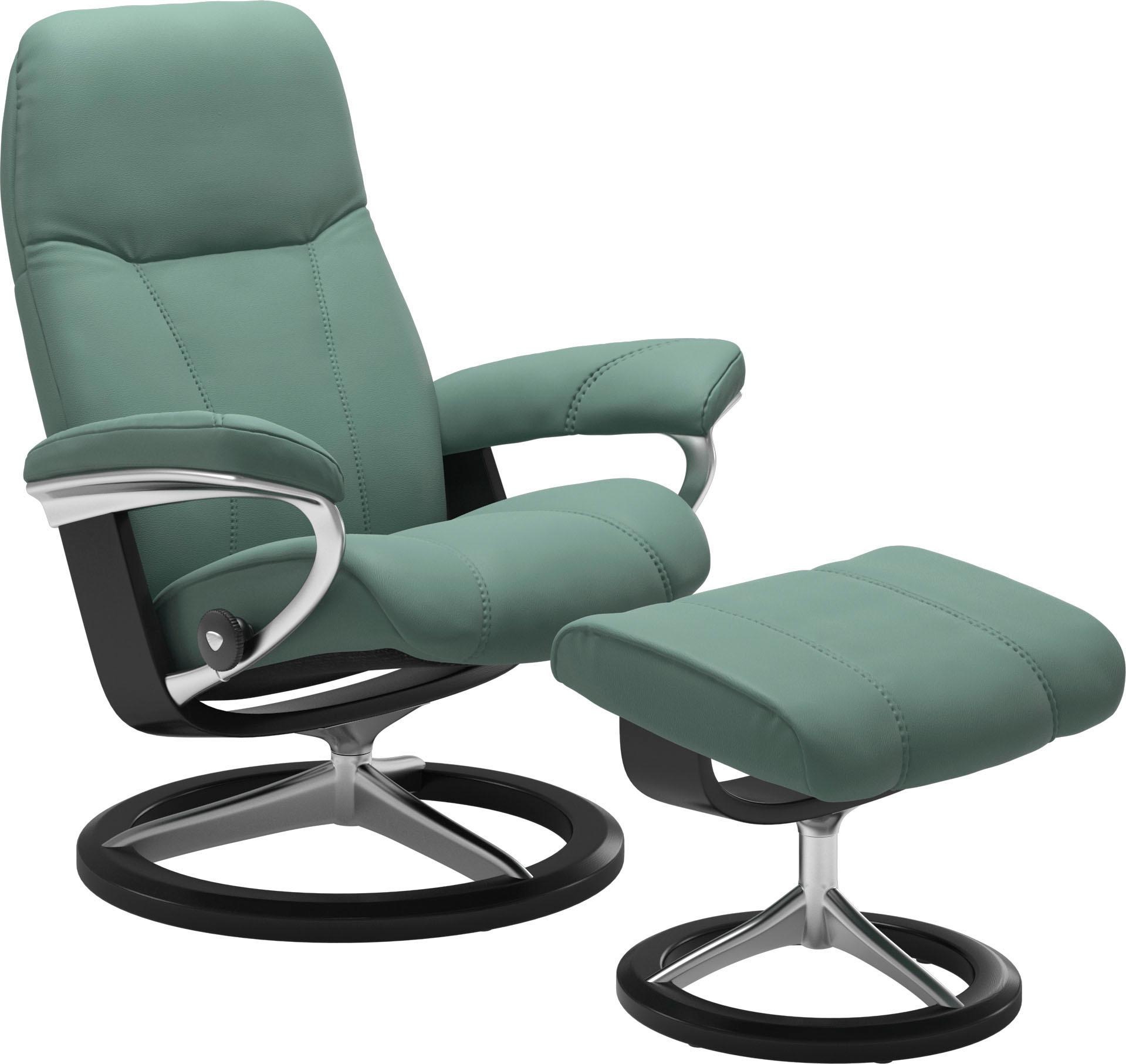 Relaxsessel STRESSLESS "Consul", grün (aqua grün paloma), B:82cm H:102cm T:72cm, Leder BATICK: BATICK ist ein leicht korrigiertes, durchgefärbtes und genarbtes Möbelleder, bei dem die meisten Unebenheiten und Spuren in der Regel entfernt... Image