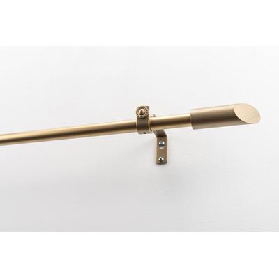 Gardinenstange GARESA "ZYLI mit offenem Träger", gold (mattgoldfarben), L:380cm, Metall, Holzwerkstoff, Gardinenstangen, Vorhanggarnitur, verlängerbar, Knopf abgeschrägt, ohne Ringe Image