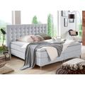 Boxspringbett "Anni", grau (hellgrau), B:160cm L:213cm, Bezug: Strukturstoff (100% Polyester), Bezug Matratzenspiegel: Jersey (100% Polyester), Bezug Topperspiegel: Jersey (100% Polyester), ATLANTIC HOME COLLECTION, Komplettbetten, Boxspringbett,...
