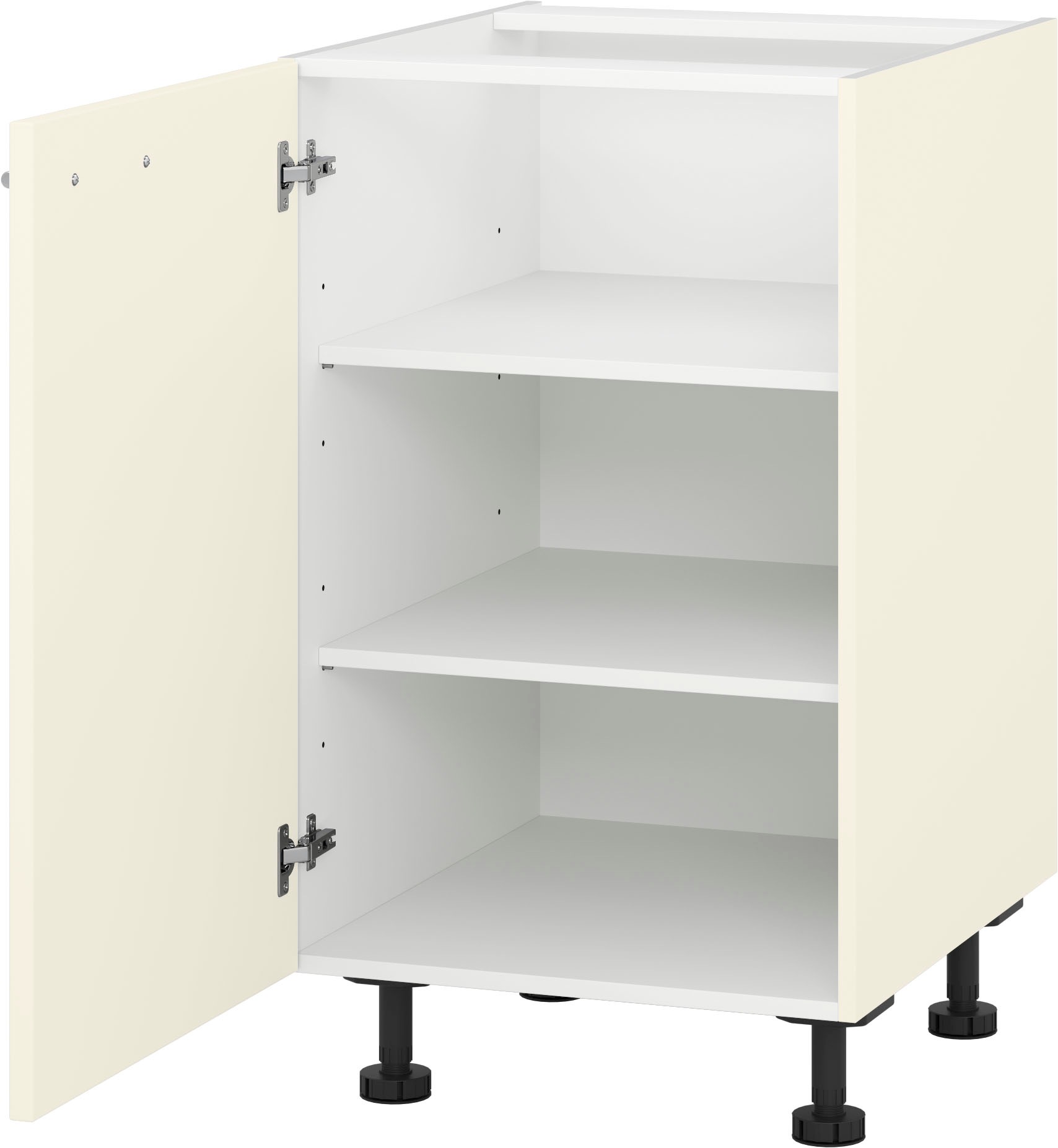 Unterschrank KOCHSTATION "KS-Scafa" mit zwei Einlegeböden", beige (magnolia, nussbaum tabak), B:40cm H:75cm T:56cm, Schränke, in verschiedenen Breiten, wahlweise Türanschlag rechts oder links Image
