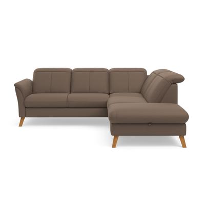 Ecksofa SIT & MORE "Romero L-Form", braun (chocco), B:250cm H:91cm T:220cm, 100% Polyester, Sofas, wahlweise mit oder ohne TV-Funktion, Bettfunktion, Bettkasten Image