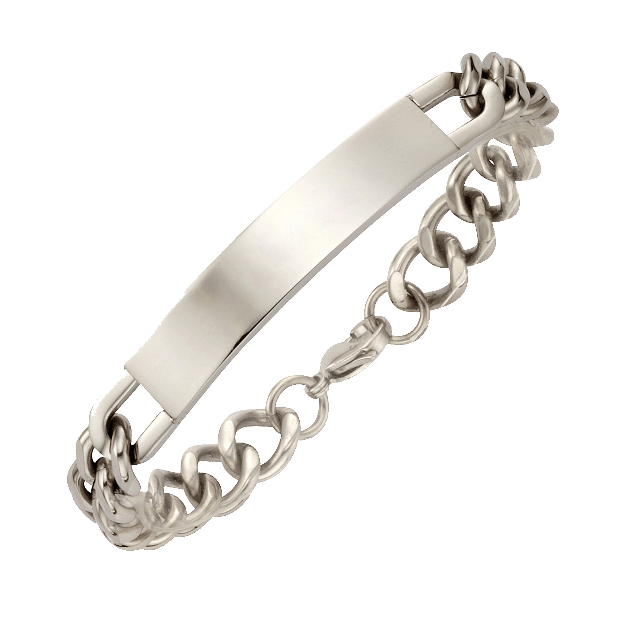 Armband FIRETTI "Schmuck Geschenk Armkette ID-Platte, Doppelpanzerkette", silber (silberfarben), Armbänder, 21cm, Edelstahl Image