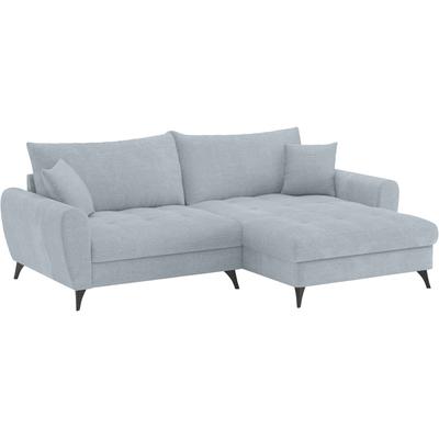 Ecksofa MR. COUCH "Blackburn II L-Form", blau (stripes 8624 blau grau), B:246cm H:71cm T:170cm, Stripes (92% Polyester / 8% Nylon), Sofas, Wahlweise mit Kaltschaumpolsterung bis 140 kg belastbar Image