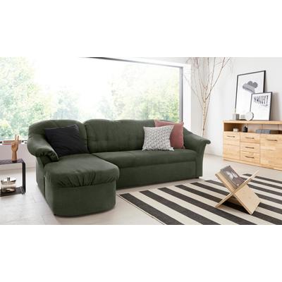 Ecksofa DOMO COLLECTION "Pegnitz, elegante Rückensteppung, kompakte Stellmaße 238/141cm, L-Form", grün, B:238cm H:82cm T:141cm, 100% Polyester, Sofas, wahlweise mit Bettfunktion Image