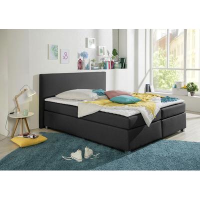 Boxspringbett INOSIGN "Eliana", grau (anthrazit), B:167cm L:230cm, Komplettbetten, Boxspringbett, inkl. Topper, in 4 Breiten, 3 Matratzenarten und 2 Härtegraden Image