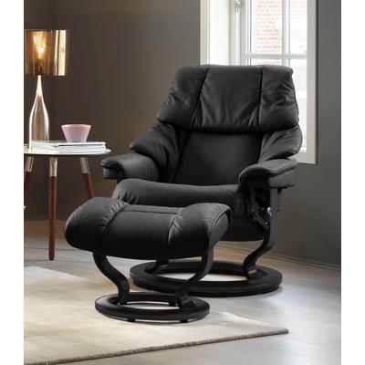 Relaxsessel STRESSLESS "Reno", schwarz (schwarz paloma), B:75cm H:96cm T:75cm, Leder BATICK: BATICK ist ein leicht korrigiertes, durchgefärbtes und genarbtes Möbelleder, bei dem die meisten Unebenheiten und Spuren in der Regel entfernt wurden.,... Image