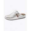 Pantolette, Damen, Gr. 42, silber (silberfarben), Leder, modisch, Schuhe Hausschuh Clog