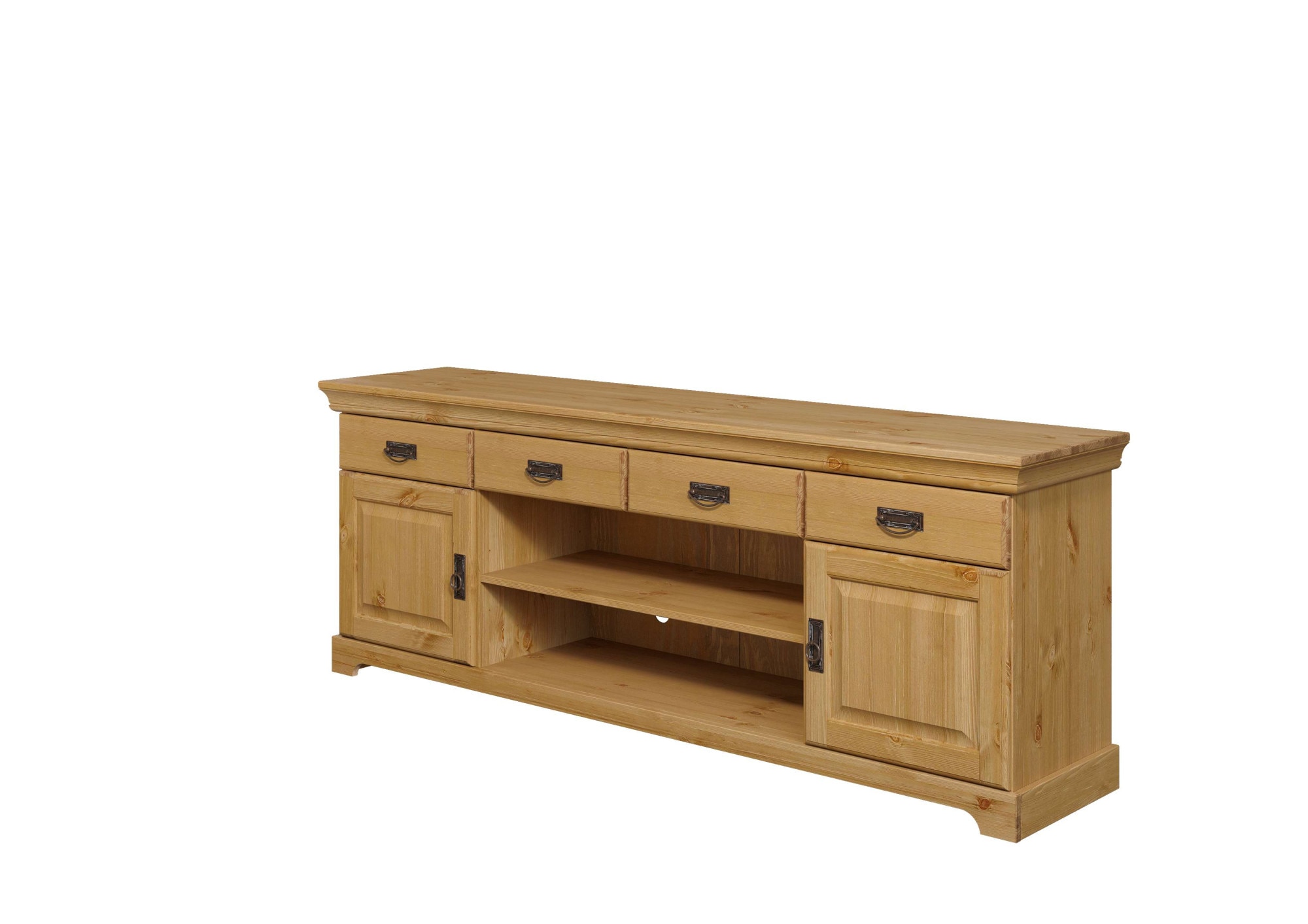 TV-Board HOME AFFAIRE "Rügen", beige (natur), B:180cm H:66cm T:40cm, Massivholz, Sideboards, TV-Board, zertifiziertes Massivholz, Breite 180 cm, im Landhausstil