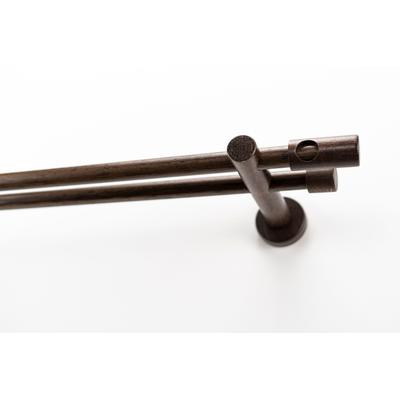 Gardinenstange GARESA "PANDRI", braun (nussbaum), L:210cm Ø:20mm, Holzwerkstoff, Gardinenstangen, Vorhanggarnitur, verlängerbar, gerader Knopf mit Ausschnitt Image