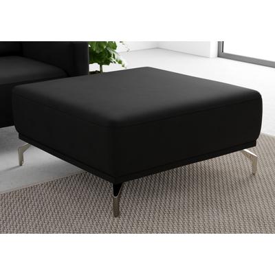 Hocker SIT & MORE "Bailando", schwarz, B:86cm H:45cm T:86cm, Hocker, Sitzhocker, mit Federkern und satinierten Nickelfüßen Image