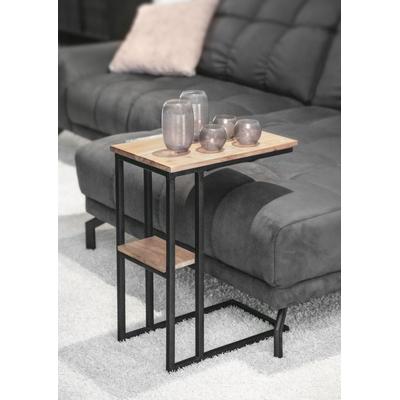 Beistelltisch GUTMANN FACTORY "Firestone", schwarz (schwarz, schwarz, natur), B:45cm H:65cm T:30cm, Tische Image