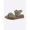 Sandalette HEINE, Damen, Gr. 37, grün (khaki, oliv), Leder, Veloursleder, Veloursleder, modisch, Schuhe