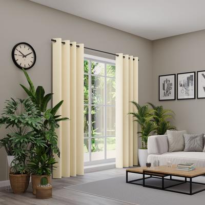 Vorhang nach Maß NEUTEX FOR YOU "VELVETDREAM", beige (hellbeige), B:137cm H:295cm, Jacquard, Obermaterial: 100% Polyester, Gardinen nach Maß, Uni Blackout mit samtiger Oberfläche Image