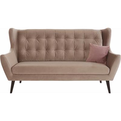 3-Sitzer ANDAS "Hemmink", rosa (hellgrau, altrosa), B:197cm H:107cm T:94cm, Samtvelours (100% Polyester), Luxus-Microfaser (100% Polyester), Struktur (94% Polyester, 6% Polyacryl), Sofas, mit Knopfheftung Image
