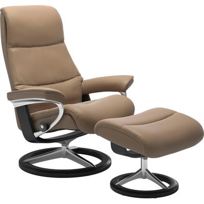 Relaxsessel STRESSLESS "View", braun (almond paloma), B:82cm H:109cm T:81cm, Leder BATICK: BATICK ist ein leicht korrigiertes, durchgefärbtes und genarbtes Möbelleder, bei dem die meisten Unebenheiten und Spuren in der Regel entfernt wurden., Leder... Image