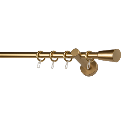 Gardinenstange GARESA "CLASSICO MOLIS", gold (goldfarben), L:200cm, Gardinenstangen, Vorhanggarnitur, verlängerbar, Wandmontage, Keil, mit Ringe und Haken Image