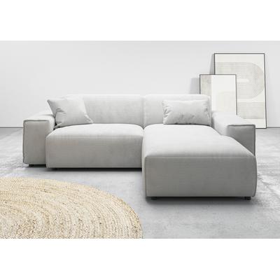 Ecksofa ANDAS "Glimminge L-Form auch in Breitcord, Feincord + Easy care-Bezug", silber, B:234cm H:71cm T:191cm, 95% Polyester, 5% Nylon, Sofas, Breite 234, Zierkissen Image