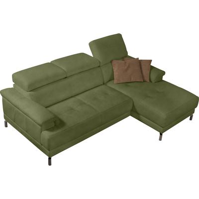 Ecksofa EGOITALIANO "Soul, Design und Sitzkomfort auf hohem Niveau, tolle Details, L-Form", grün (kiwi), B:250cm H:99cm T:166cm, Sofas, mit Recamiere, inkl. Kopfteilverstellung Image