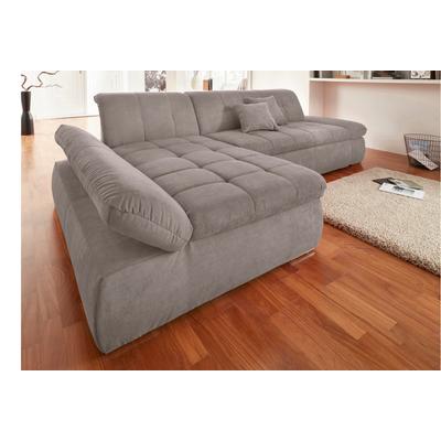 Ecksofa DOMO COLLECTION "NMoric XXL, B/T/H: 300/172/80cm, L-Form", grau (taupe), B:300cm H:80cm T:172cm, Chenille (85% Polyester, 15% Acryl), Luxus-Microfaser (100% Polyester), Struktur ( 100% Polyester), Microfaser PRIMABELLE (100% Polyester),... Image