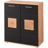 Schuhschrank INNOSTYLE "Fun Schuhschrank, 84x95x38cm (B/H/T)", schwarz, B:84cm H:95cm T:38cm, Holzwerkstoff, MDF, Schränke, 2 türig, 4 Einlegeböden, Softclose, ABS Kantenschutz