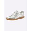 Sneaker CAPRICE, Damen, Gr. 6, silber (silberfarben), Glattleder, sportlich, Schuhe