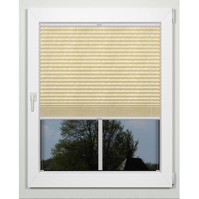 Plissee INDEKO "advanced", beige (sand, weiß), B:64cm H:170cm, Obermaterial: 94% Polyester, 6% sonstige Fasern, Plissees, Crushed-Optik, nach Maß Image
