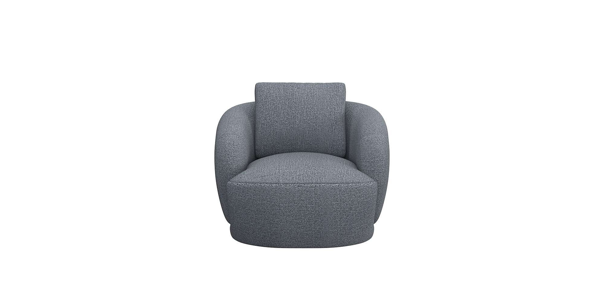 Sessel FLEXLUX "Torino, rund, drehbar, Einzelsofa, Polstersessel", blau (navy blau), B:90cm H:85cm T:92cm, 62% Polyester, 17% Cotton, 14% Viscose, 7% Linen, Sessel, Sessel, Modernes, organisches Sessel-Design, Kaltschaum, Wellenunterfederung