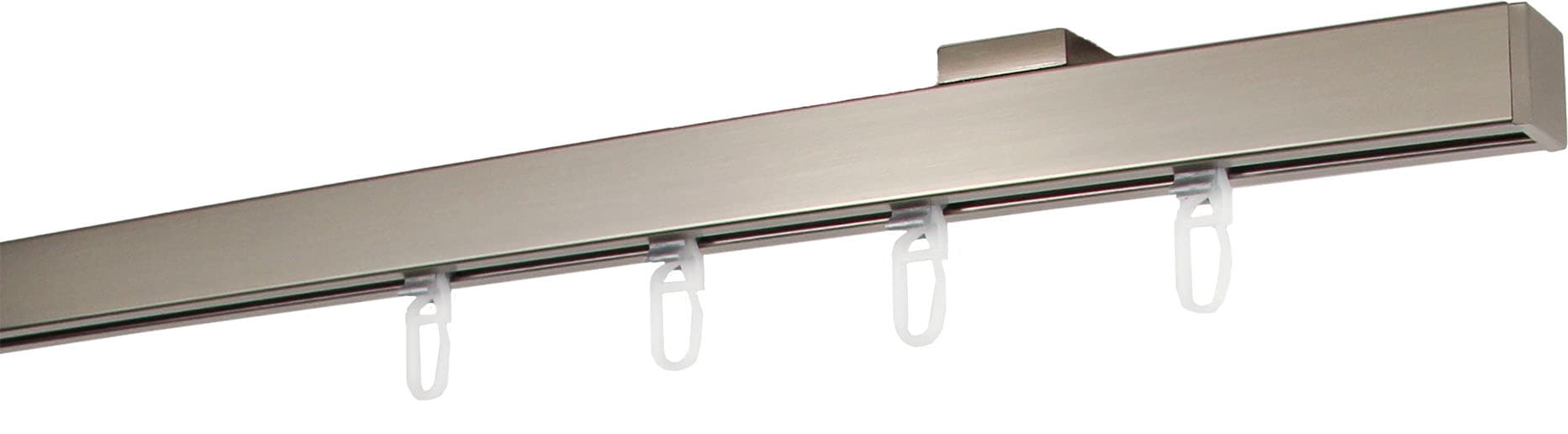 Gardinenstange GARESA "Nora", silber (edelstahlfarben), L:470cm Ø:20mm, Aluminium, Gardinenstangen, Vorhanggarnitur, einfache Montage an die Decke, verlängerbar, Kappe Image