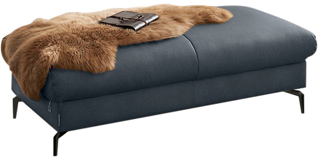 Polsterhocker W.SCHILLIG, blau (blau z69), B:141 H:42 T:70, Longlife Xtra-Leder Z69: Das feinnarbige, gedeckte Softleder Z69 besticht durch seine außergewöhnliche Weichheit im trendigen »Vintage-Look«, Hautstärke 0, 9 - 1, 1 mm, Hocker, Füße in... Image
