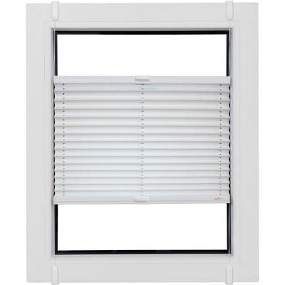 Plissee SUNLINES "Young Style Energy Saving", weiß (weiß, weiß), B:72,5cm H:160cm, Obermaterial: 100% Polyester, Plissees, nach Maß, mit Energiespareffekt, verspannt mit Simply-Fix Klemmträger Image