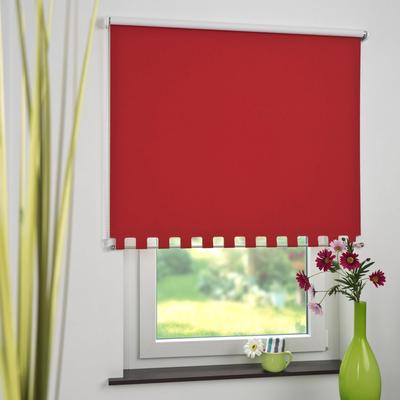 Seitenzugrollo LIEDECO Gr. 3, rot, B:82cm H:180cm, Polyester, Rollos, Volantrollo - eckiger Volant, Fixmaß Image