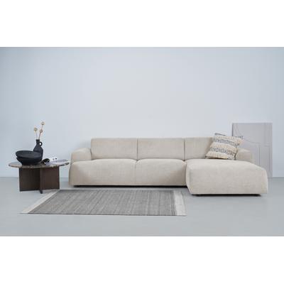 Ecksofa ANDAS "Linkka, Breite 301 cm", beige (natural), B:301cm H:75cm T:163cm, 90% PES, 10% Nylon, Sofas, L-Form, in einem weichen Chenille-Stoff, mit Wellenunterfederung Image