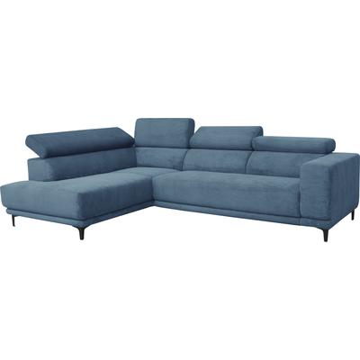 Ecksofa ALINA "Hikari", blau (azurblau gct 46), B:302cm H:102cm T:210cm, Cord GCT (92% Polyester, 8% Nylon), Sofas, wahlweise mit Sitzvorzug, in modernem Cordstoff, Breite 302 cm Image