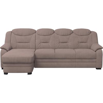 Ecksofa COTTA "Marcus L-Form", braun (mud), B:262cm H:99cm T:162cm, 100% Polyester, Sofas, wahlweise mit Bettfunktion Image