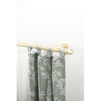 Gardinenstange GARESA "PILA", beige (natur), L:480cm Ø:20mm, Holzwerkstoff, Gardinenstangen, Vorhanggarnitur, verlängerbar, Knopf mit Ausschnitt, ohne Ringe Image
