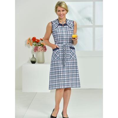 Kochschürze CLASSIC BASICS, Damen, Gr. 56, blau (aquamarin, kariert), Baumwollmischung, Kunstfaser, Polyester, Schürzen Image