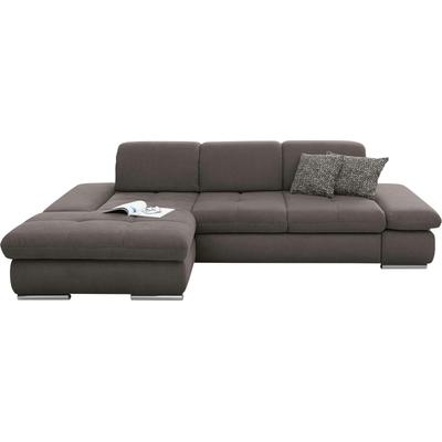Ecksofa "SO4100 V", braun (schlamm), B:284cm H:80cm T:190cm, SET ONE BY MUSTERRING, Sofas, mit verstellbaren Kopfteilen, wahlweise mit Funktionen, Cord-Bezug Image