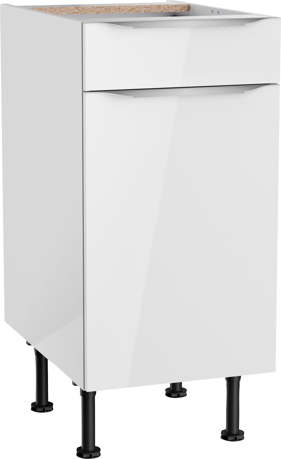 Unterschrank KOCHSTATION "KS-Aken", weiß (weiß hochglanz, weiß), B:40cm H:87cm T:58,4cm, Schränke, Küchenunterschrank Image