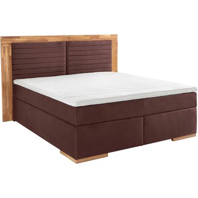 Boxspringbett PLACES OF STYLE "Cup", braun, B:230cm L:206cm, Bezug: Luxus-Microfaser (100% Polyester), Bezug: Microfaser (100% Polyester), Komplettbetten, Boxspringbett, mit Massivholzrahmen, mit Topper, in 2 Härtegraden, in 3 Breiten Image