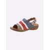 Sandale, Damen, Gr. 36, bunt (jeansblau, rot), Glattleder, sportlich, Schuhe