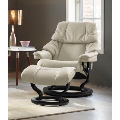 Relaxsessel STRESSLESS "Reno", beige (cream batick), B:79cm H:98cm T:75cm, Leder BATICK: BATICK ist ein leicht korrigiertes, durchgefärbtes und genarbtes Möbelleder, bei dem die meisten Unebenheiten und Spuren in der Regel entfernt wurden., Leder... Image