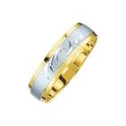 Trauring FIRETTI "Schmuck Geschenk Gold 375 Hochzeit Ehering Trauring "LIEBE"" Gr. 17,5, gold (gelbgoldfarben, weißgoldfarben), Fingerringe, 17,5, 0,01 ct SI = kleine Einschlüsse mit Brillant, Gelbgold 375-Weißgold 375, 5mm, Gelbgold 375, Weißgold...