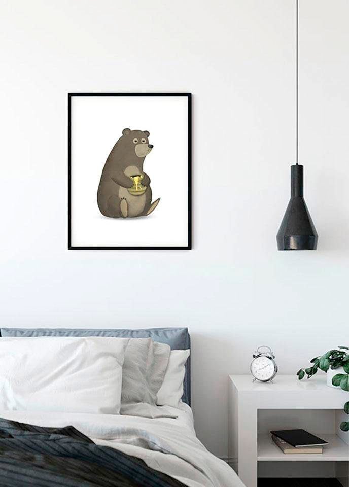 Bild KOMAR "Cute Animal Bear", bunt (farbe bild(er): bunt), B:50cm H:70cm, Holz, Papier, Bilder, Wandbild zur Dekoration - ohne Rahmen Image