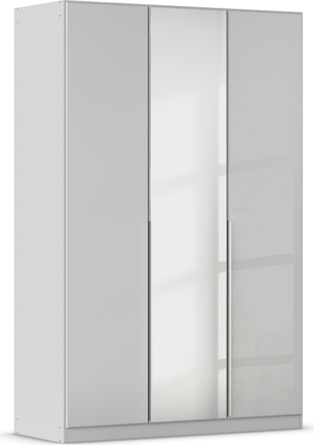 Drehtürenschrank RAUCH "Kleiderschrank Kleiderschränke Schrank Garderobe AGORDO mit Glasfront", grau (seidengrau, glas seidengrau), B:136cm H:210cm T:54cm, Holzwerkstoff, Schränke, durchdachte Innenausstattung, in 7 Breiten und 2 Höhen MADE IN GERMANY Image